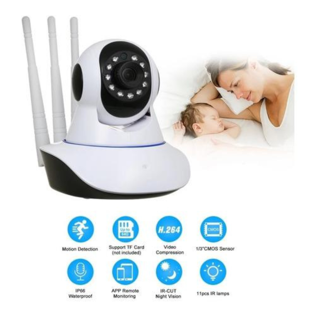 Cámara motorizada visión nocturna 360° IP WiFi HD