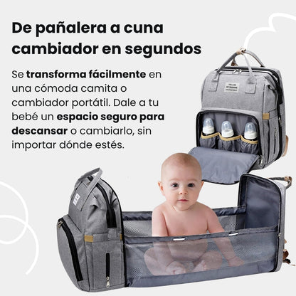 Mochila pañalera con mudador