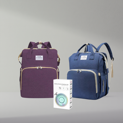 Mochila pañalera con estación de cambio
