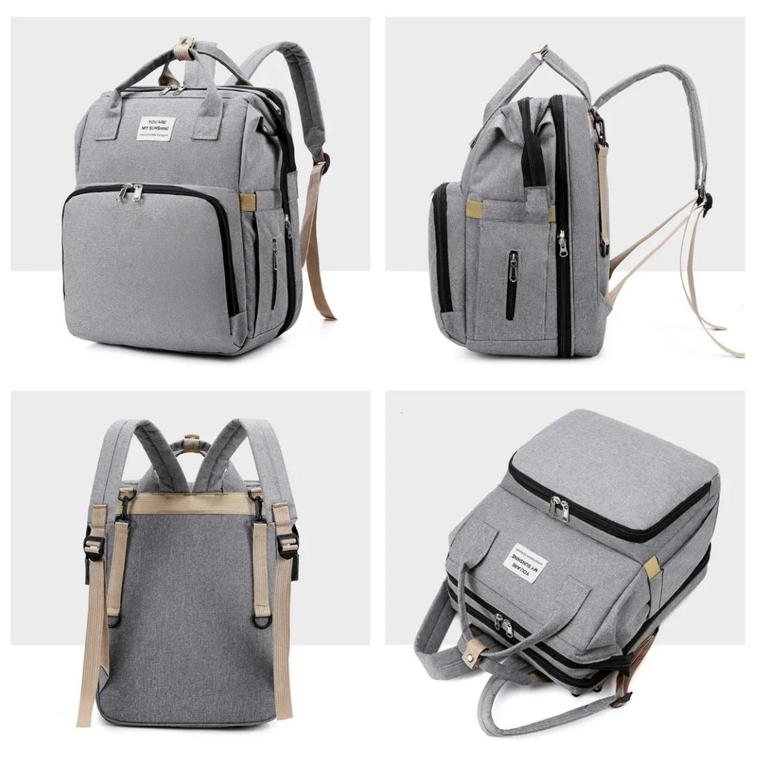 Mochila pañalera con mudador