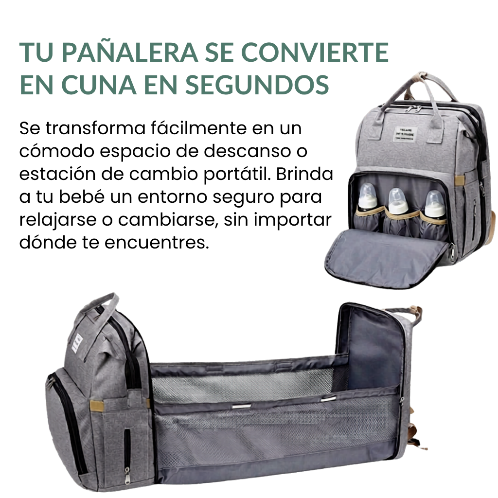 Mochila pañalera con mudador