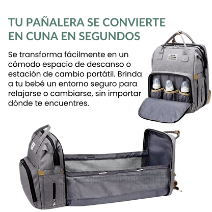Mochila pañalera con mudador