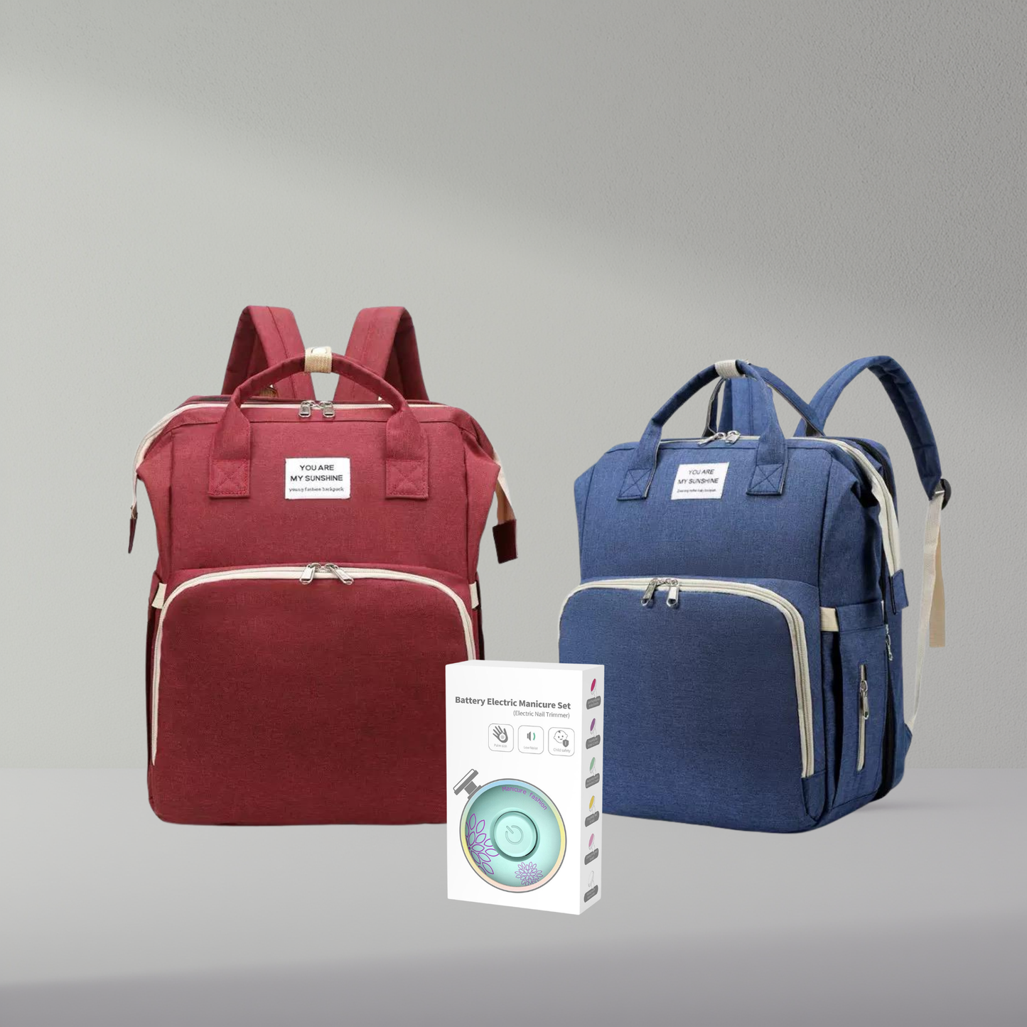 Mochila pañalera con estación de cambio