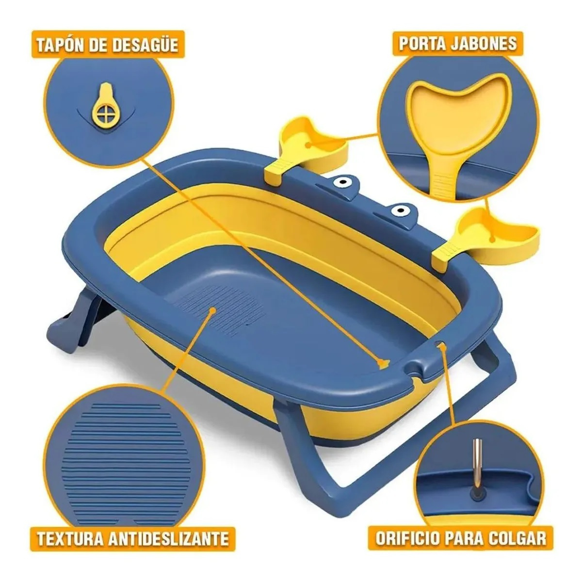Tina bañera plegable con diseño de cangrejo